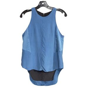 Rag & Bone for Intermix Silk Blue High-Low Sleeveless Tank Top Size Small
